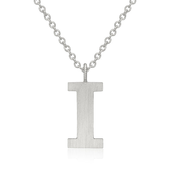 Letter I Silver Necklace