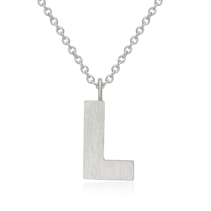Letter L Silver Necklace