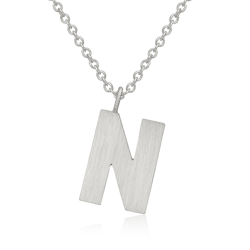 Buchstabe "N" Halskette aus Silber