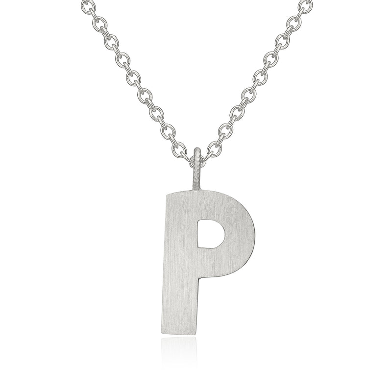Letter P Silver Necklace
