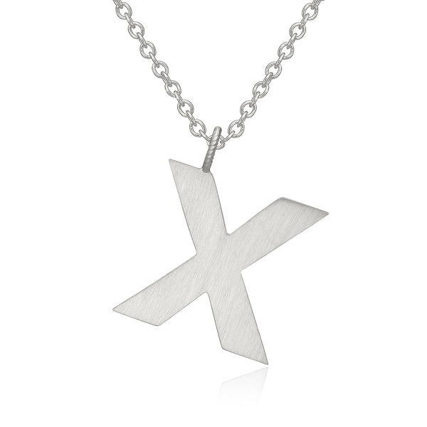 Buchstabe "X" Halskette aus Silber