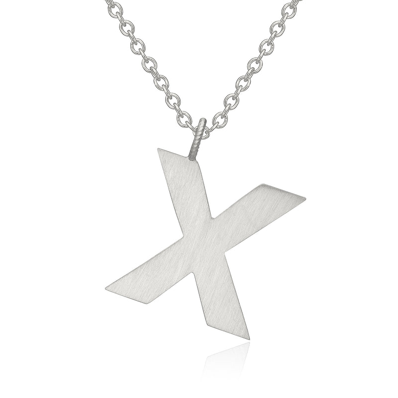 Letter X Silver Necklace