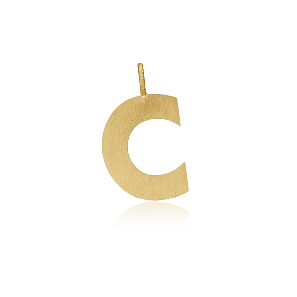 Letter C 18K Gold Pendant