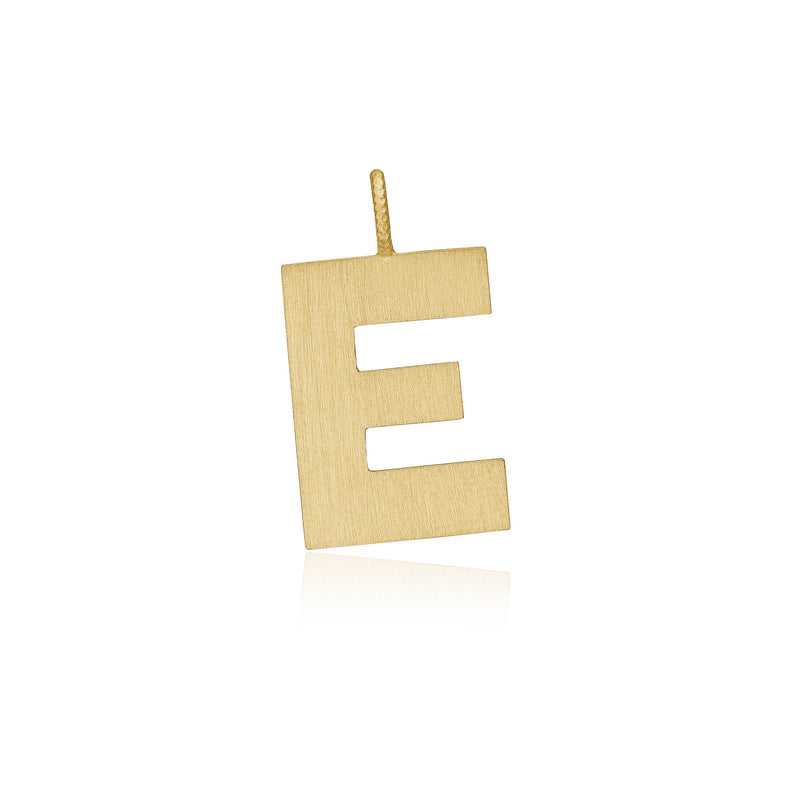 Letter E 18K Gold Pendant