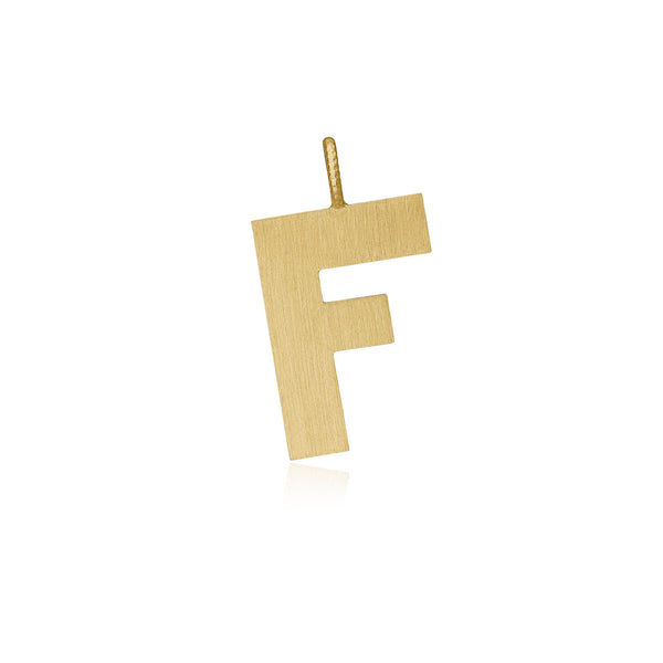 Letter F 18K Gold Pendant