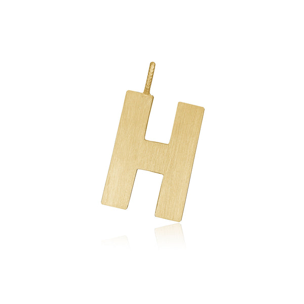 Letter H 18K Gold Pendant