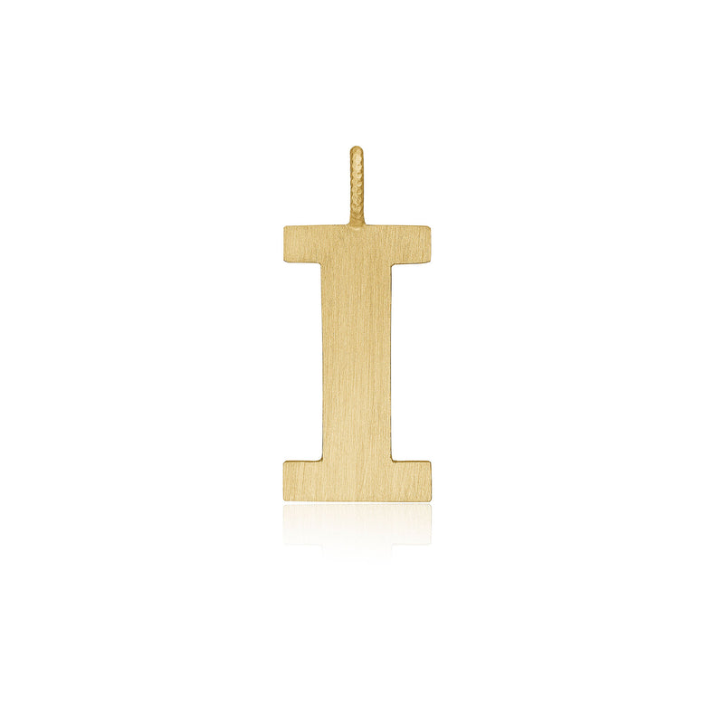 Letter I 18K Gold Pendant
