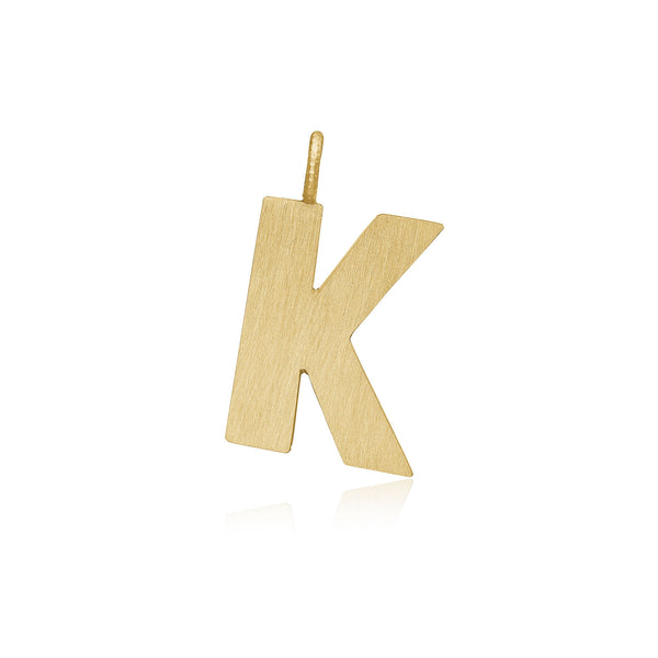 Letter K 18K Gold Pendant