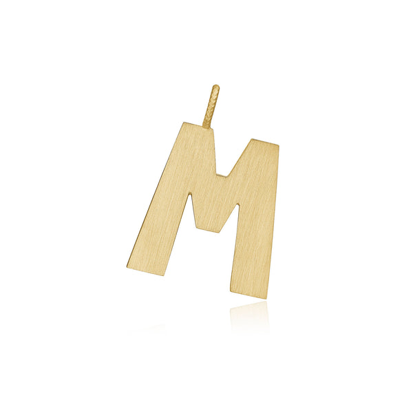 Letter M 18K Gold Pendant
