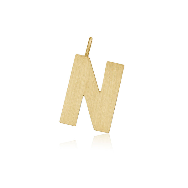 Letter N 18K Gold Pendant