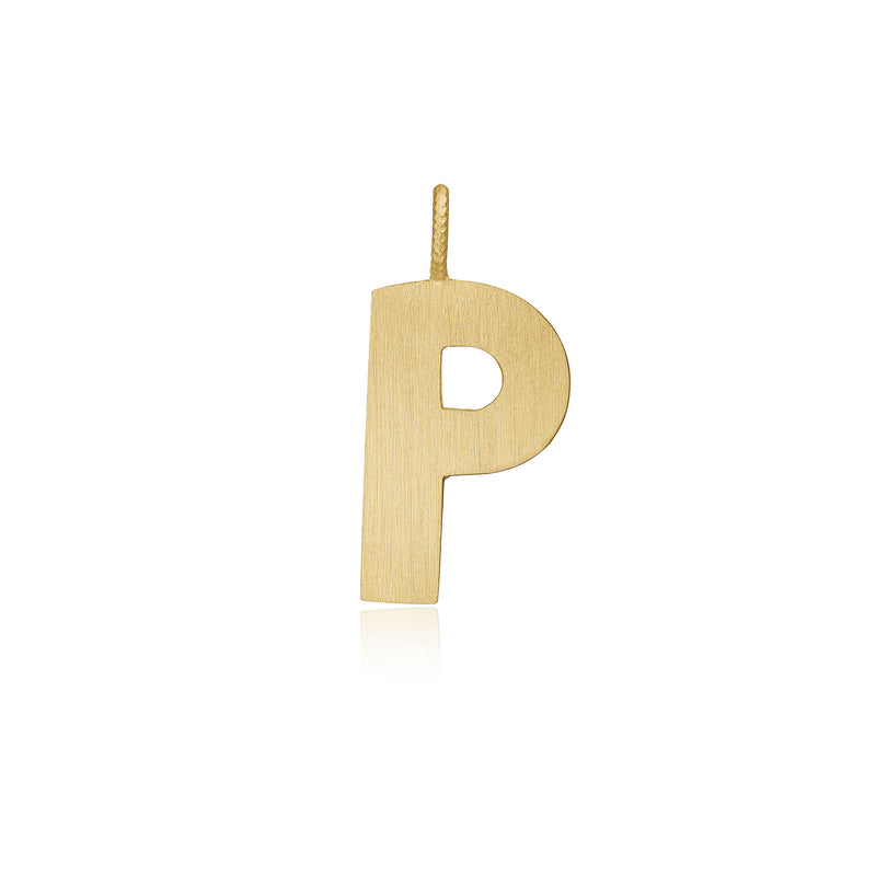 Letter P 18K Gold Pendant