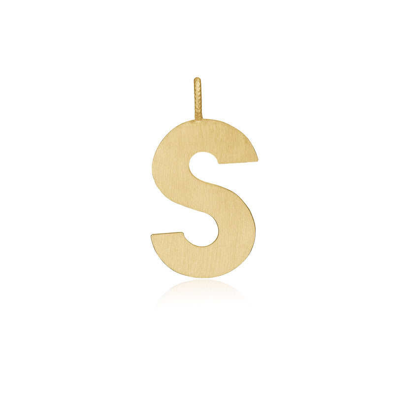 Letter S 18K Gold Pendant