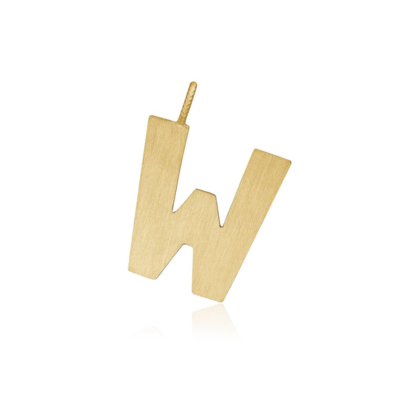 Letter W 18K Gold Pendant
