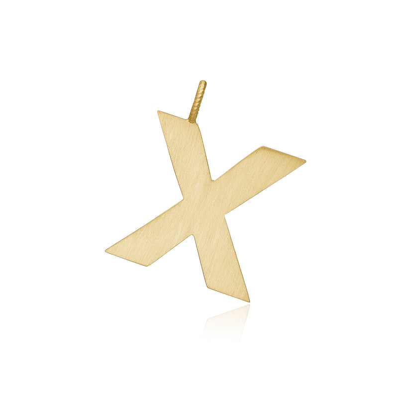 Letter X 18K Gold Pendant