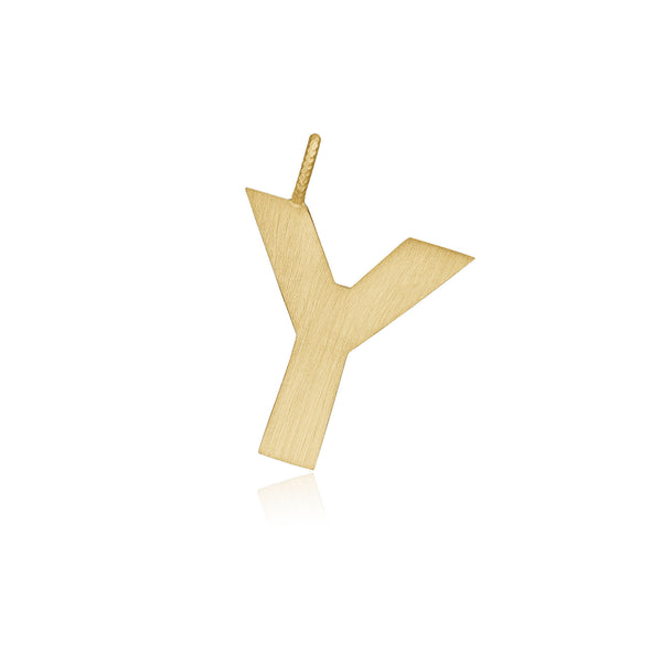 Letter Y 18K Gold Pendant