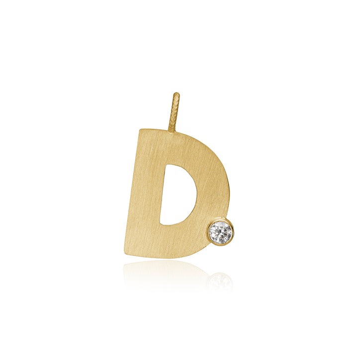 Buchstabe "D" Anhänger aus 18K Gelbgold I Diamant