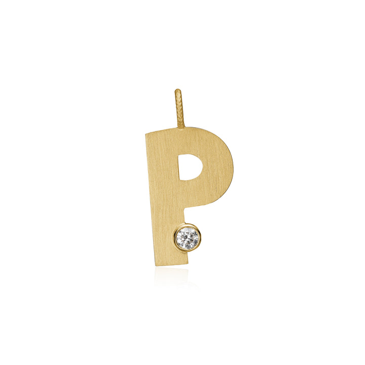 Bogstav P 18K Guld Vedhæng m. Diamant