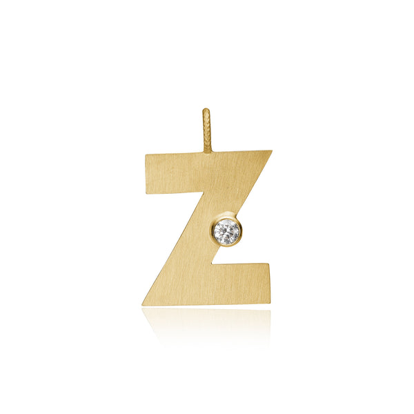 Buchstabe "Z" Anhänger aus 18K Gelbgold I Diamant