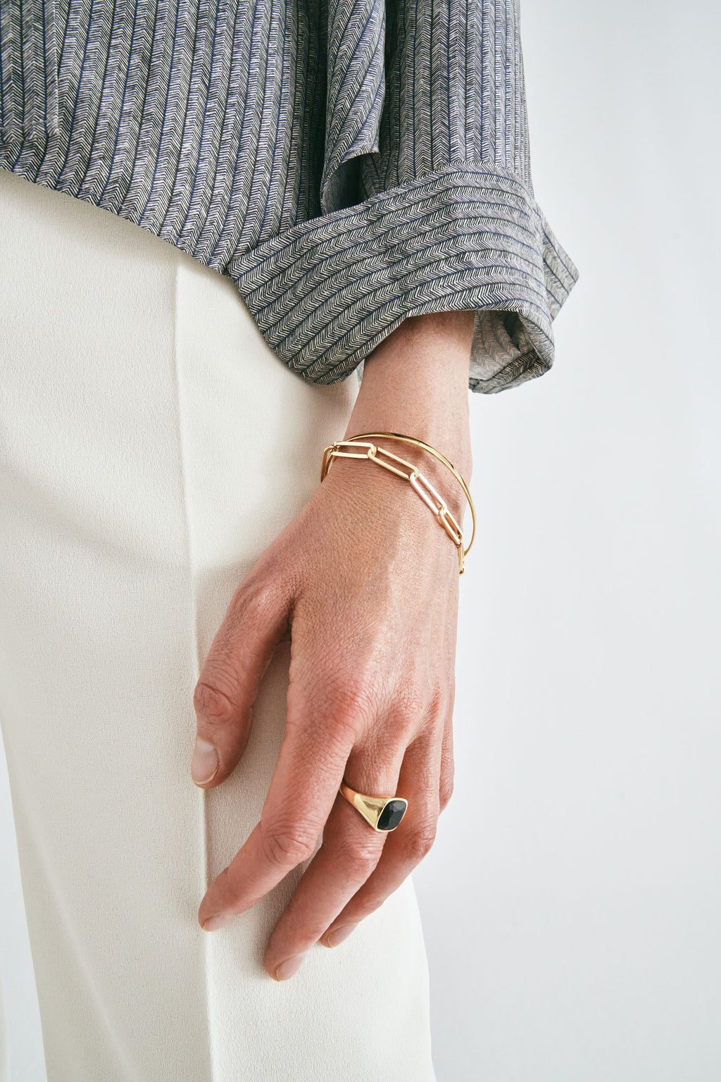 Inhaling Him Small Gold Plated Bracelet