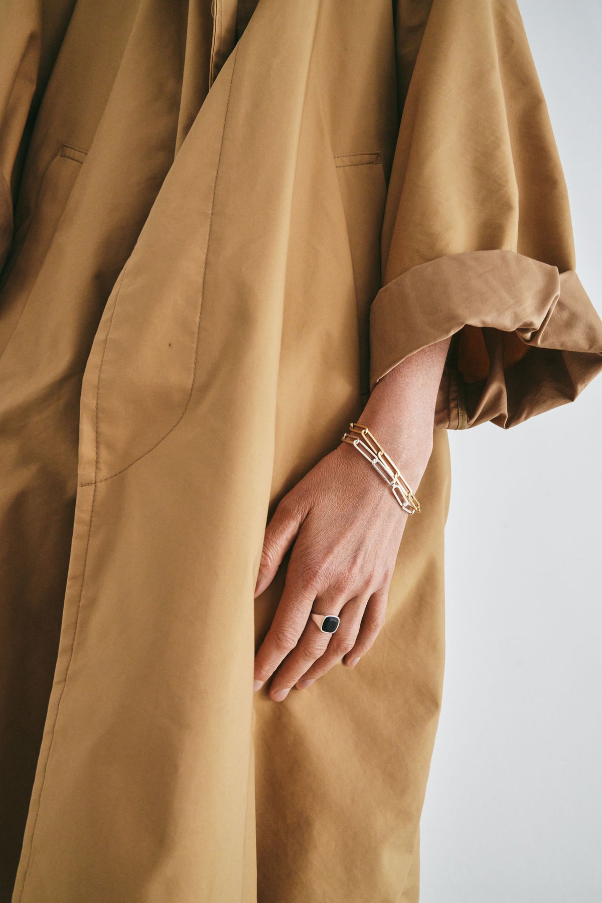 Inhaling Him Small Gold Plated Bracelet