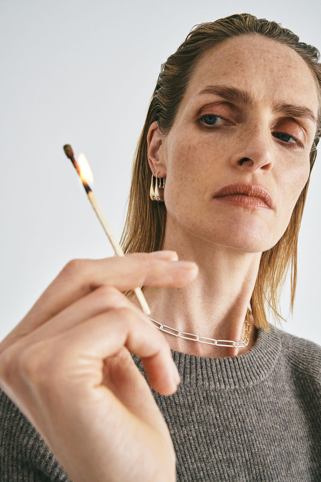 Exhaling her 18K Sølv, Guld Halskæde