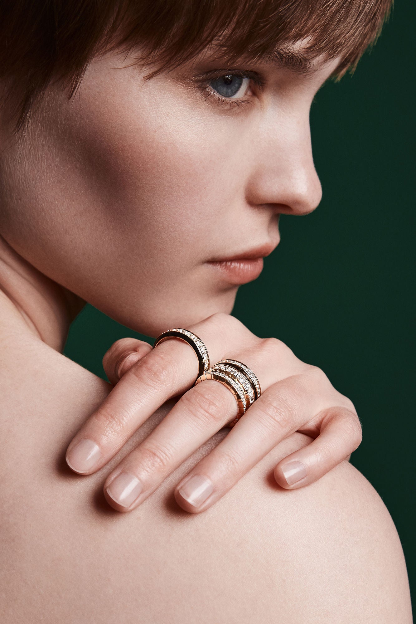 Eternity Engraved 6mm 18K Gold Ring w. Lab-Grown Diamonds