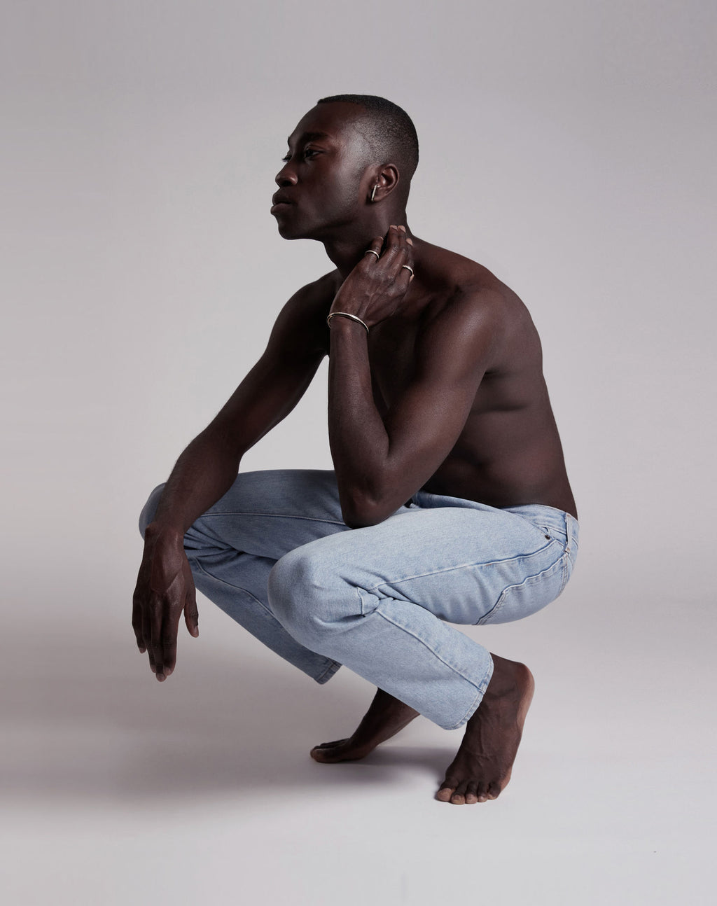 Eternity Engraved 18K Whitegold Bangle w. Lab-Grown Diamonds