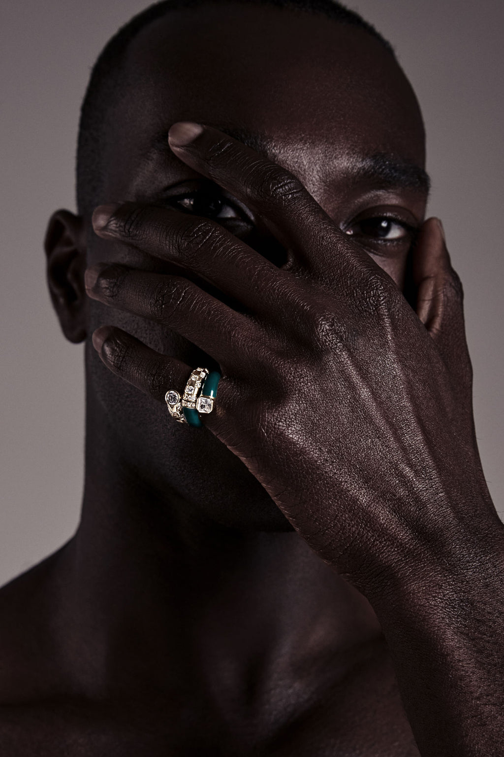 Toi et Moi Checkerboard Asscher 18K Gold Ring w. Lab-Grown Diamonds