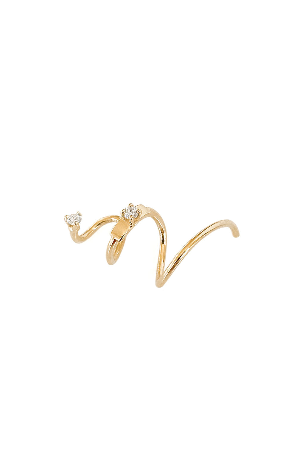 Long Snake Ohrring aus 18K Gold I Diamanten