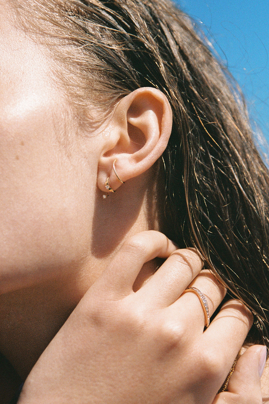 Long Snake Ohrring aus 18K Gold I Diamanten