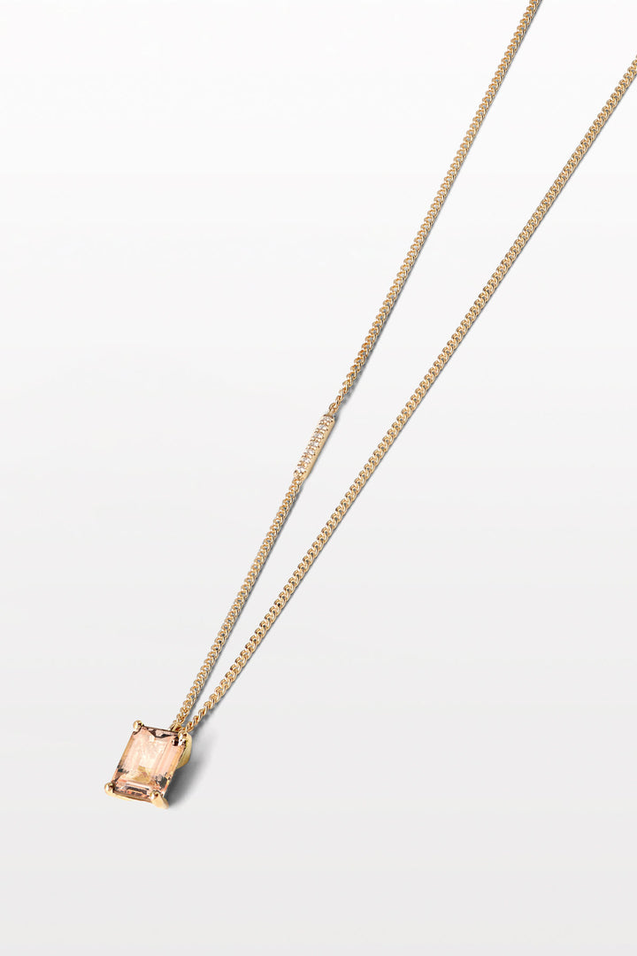 Lustre 01 18K Gold Necklace w. Morganite