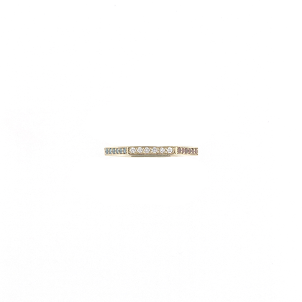 Klassisk Hexagon 14K Guld Ring m. Diamanter