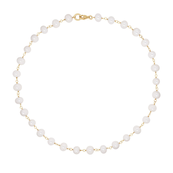 Pearls Choker Gold Plated Necklace w. Pearls