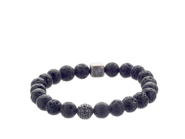 ColorUp Silver Bracelet w. Bead & Diamond