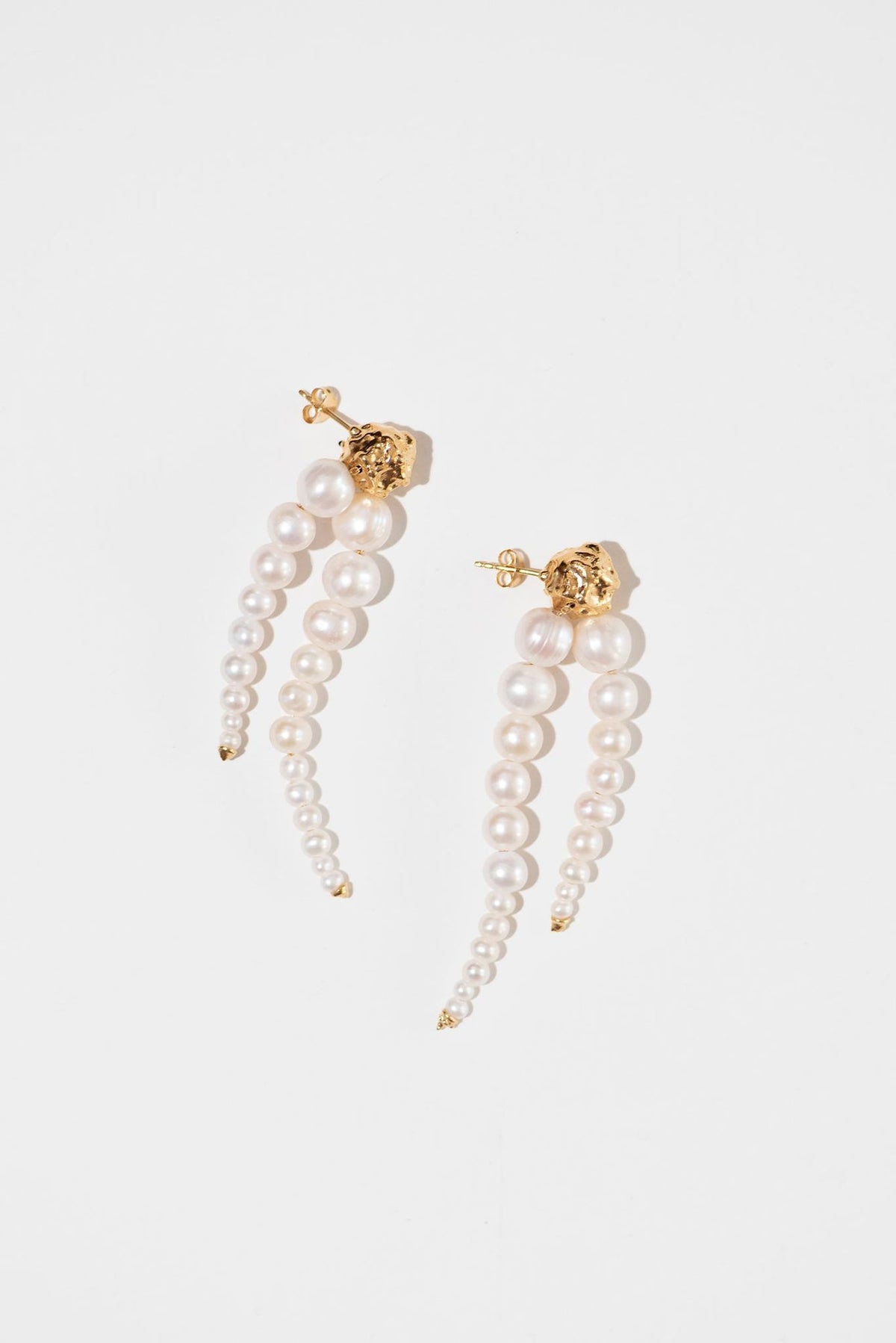 The Pearl Pearl Pearl Gold Plated Earrings w. Pearl