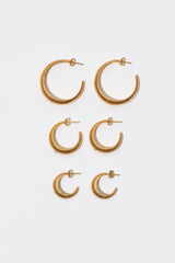 The Beach Large Gold Plated Hoops - Pair