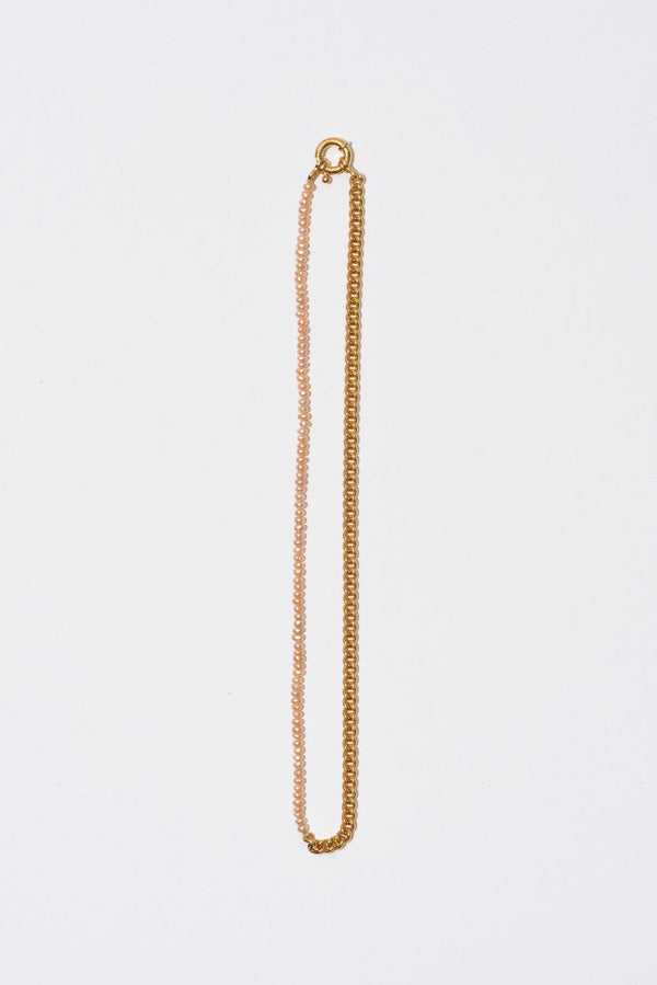 The 50/50 Small Sweet Orange Gold Plated Necklace w. Pearls