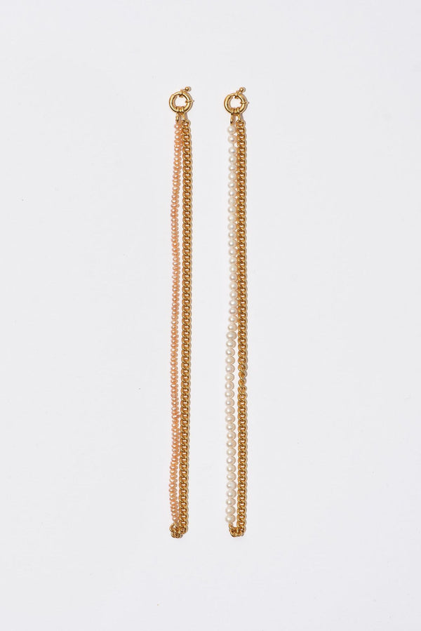 The 50/50 Small Gold Plated Necklace w. Pearls