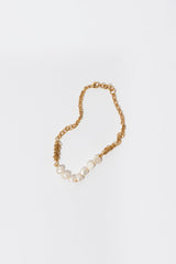 Gold Plated Anklet w. Pearls