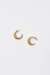The Beach Small Gold Plated Hoops w. Pearls - Pair