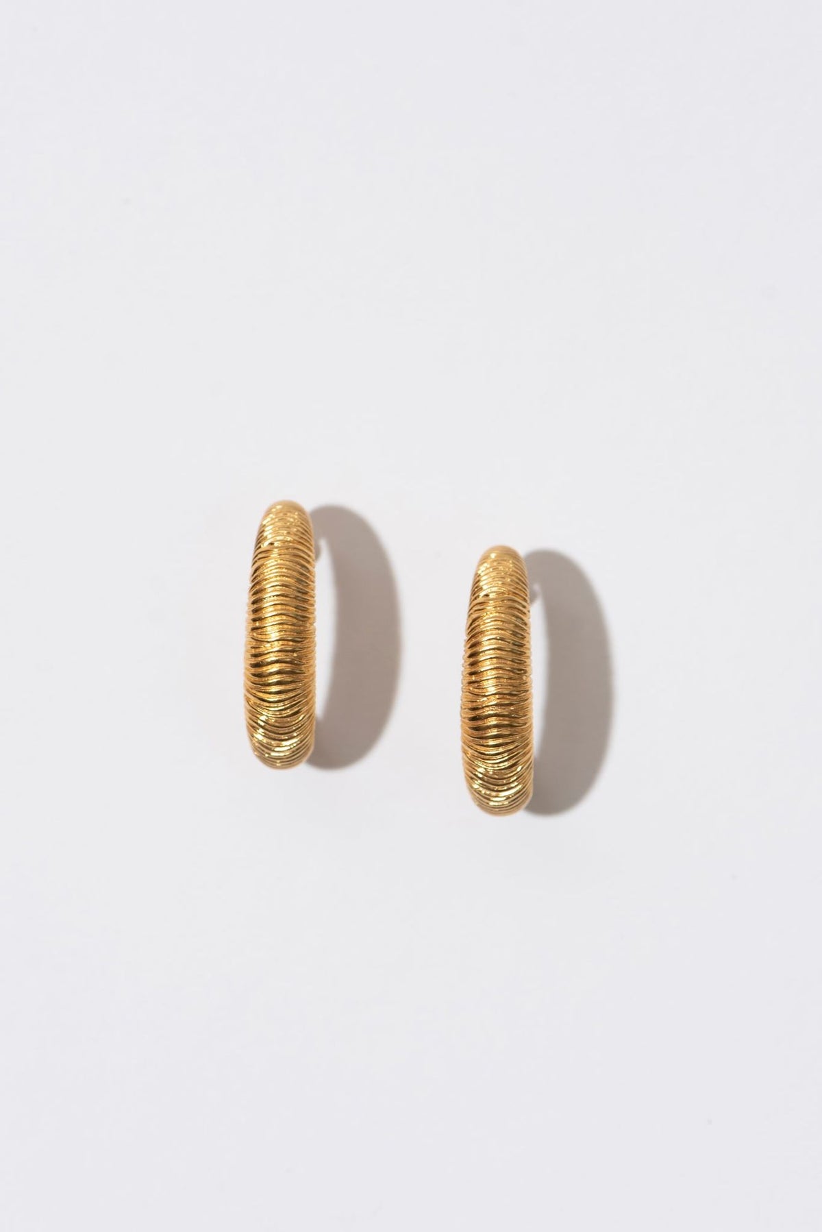 The Beach Large Gold Plated Hoops - Pair