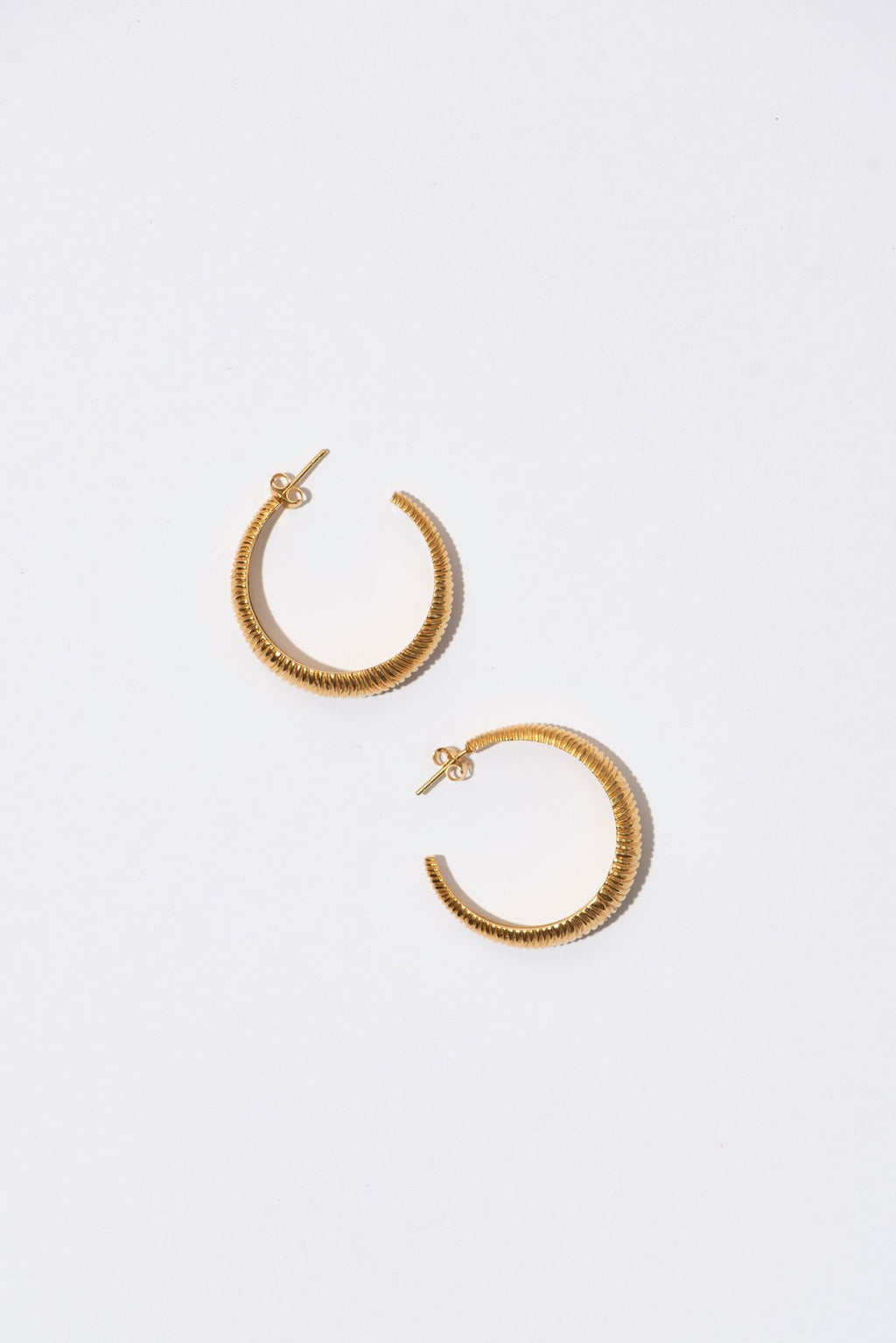 The Beach Large Gold Plated Hoops - Pair