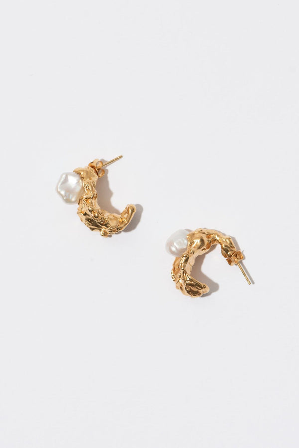 The Organic Hoop Perlen-Ohrringe I Paar