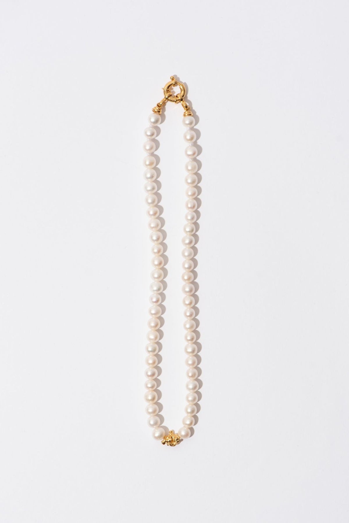 The Classic Small Gold Plated Necklace w. Pearls