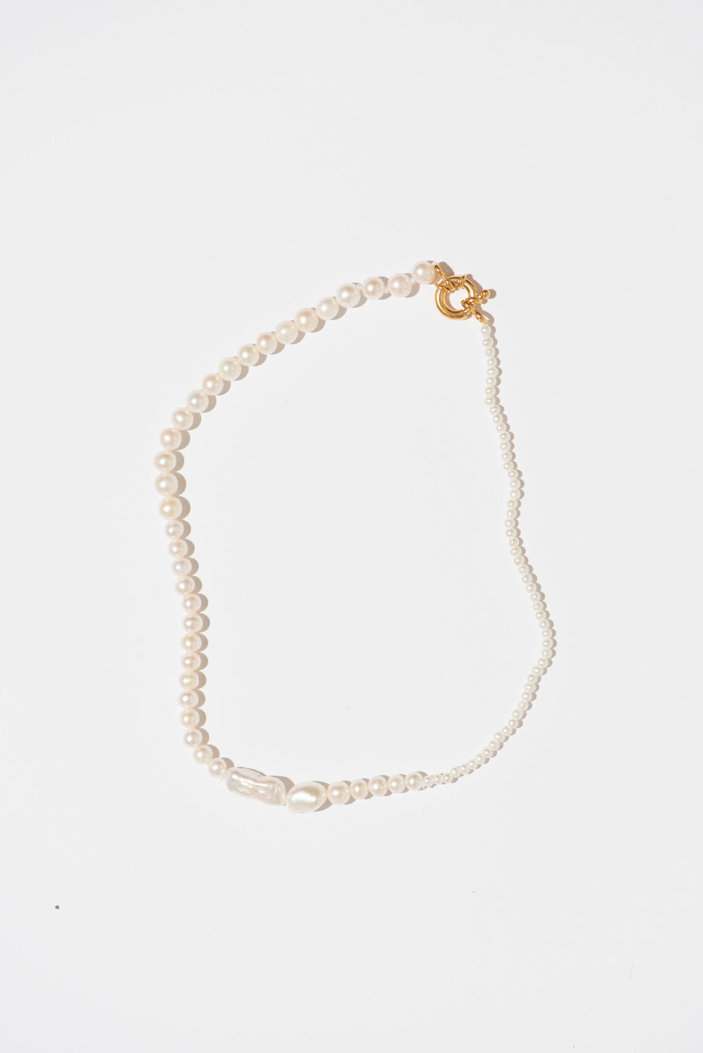 The Small Pearl Variation Gold Plated Necklace w. Pearls