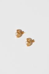The Dot Gold Plated Studs w. Pearls