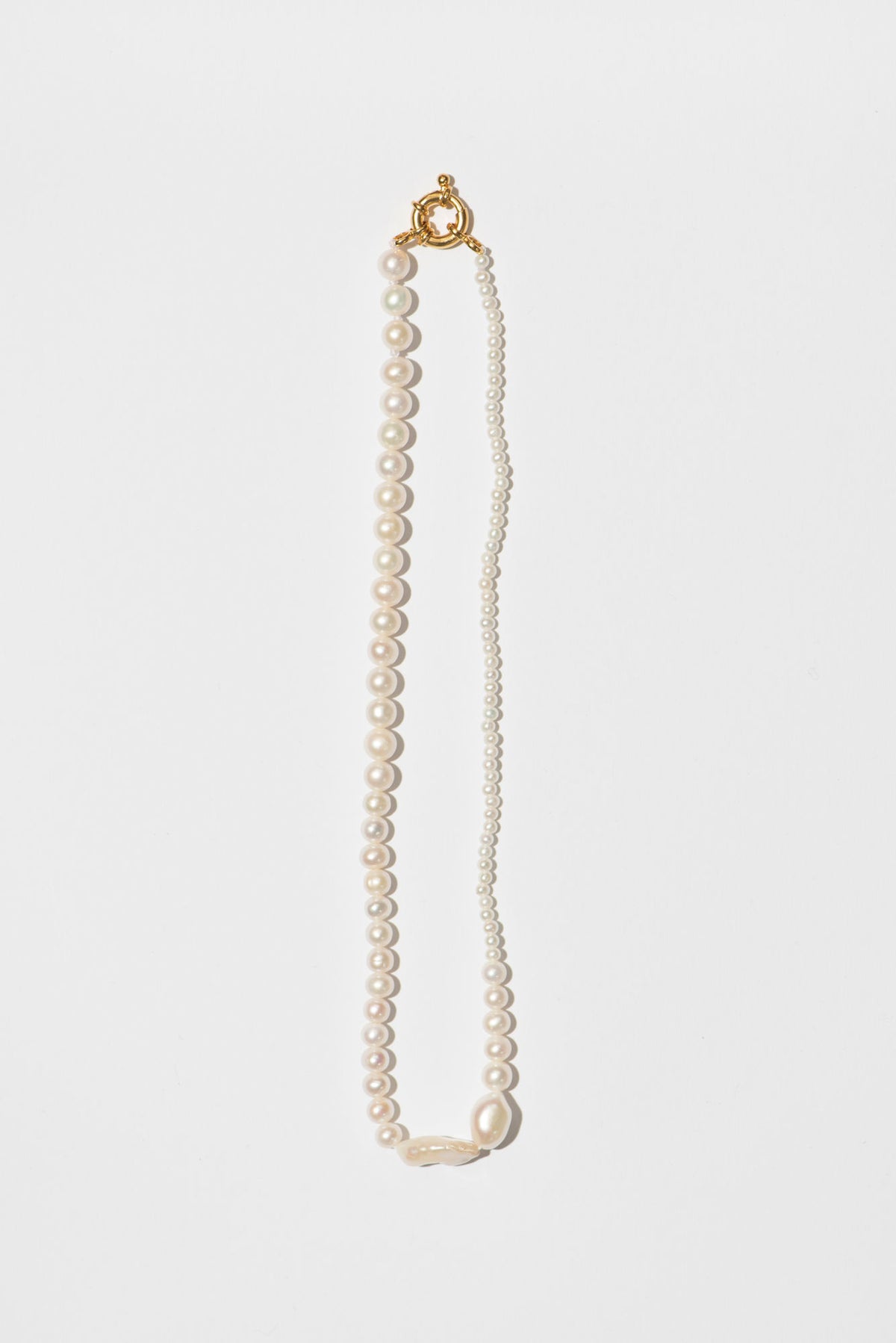 The Small Pearl Variation Gold Plated Necklace w. Pearls