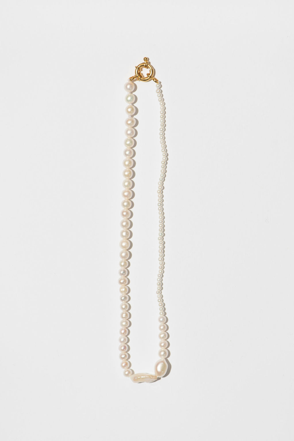 The Small Pearl Variation Gold Plated Necklace w. Pearls