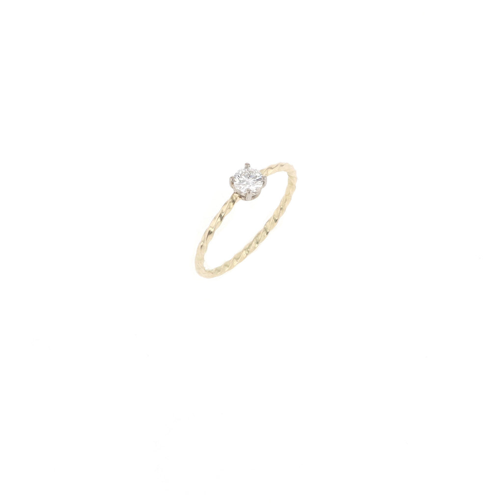 Miss Martha Twist 14K Gold Ring w. Diamond