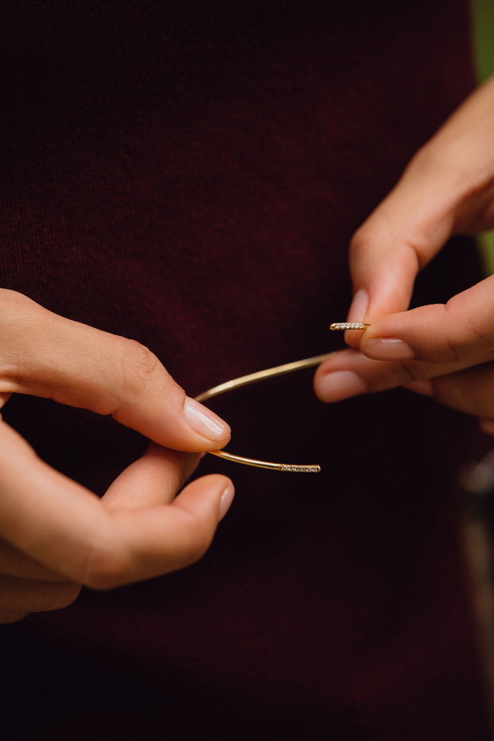 Line 18K White Gold Bracelet w. Lab-Grown Diamonds